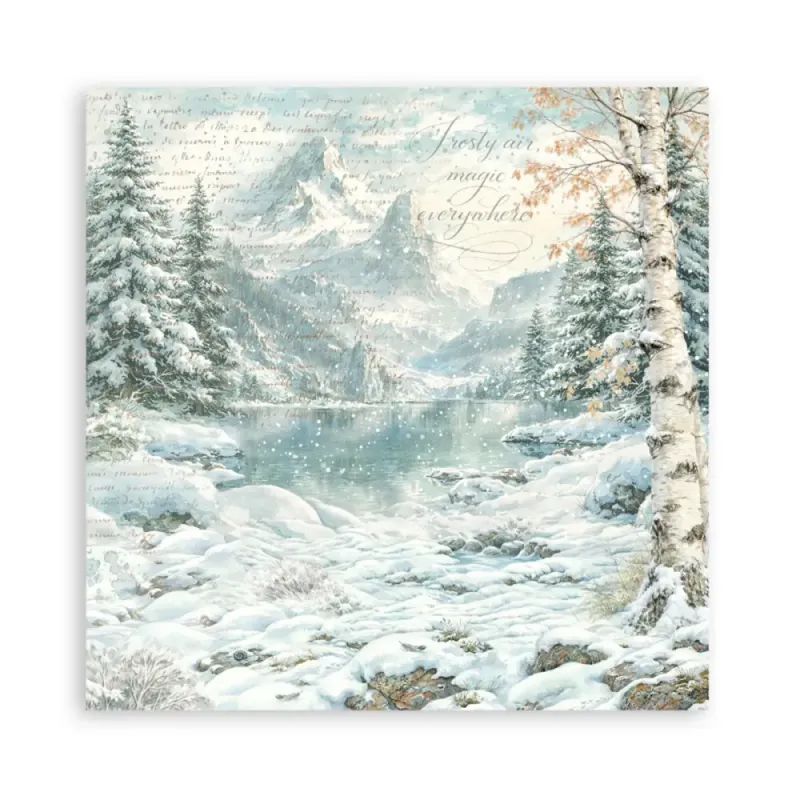 Stamperia - White Christmas - Singled sided - Paper Pad 8 x 8