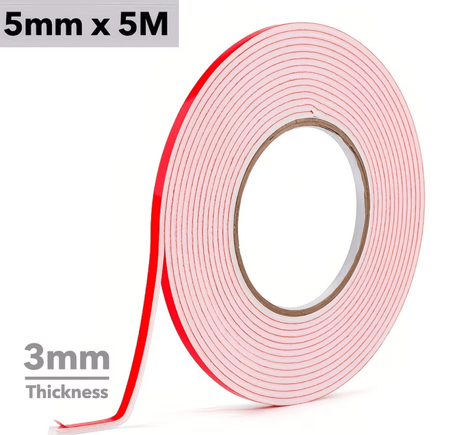 Hovedbilde Rull med foam tape bred 5mm høyde 3mm-5m -nr 9