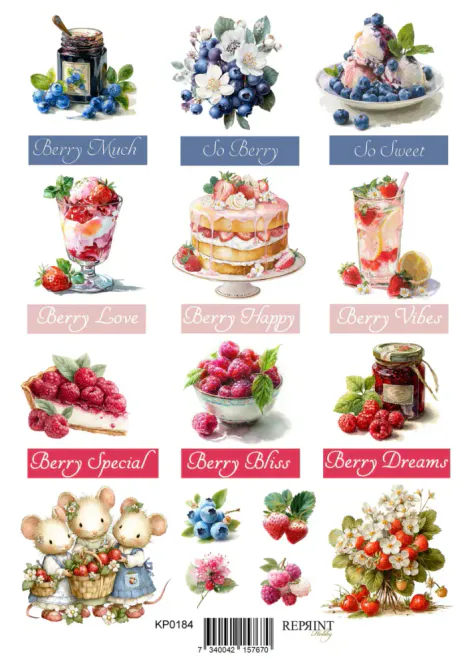 Hovedbilde Reprint-Pappir Klippark - Summer Garden Berries - ...