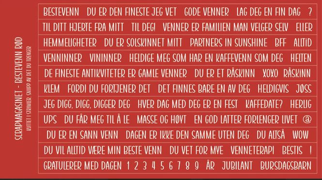 Hovedbilde Scrapmagasinet-Klistremerke-Bestevenn 10x15- Rød