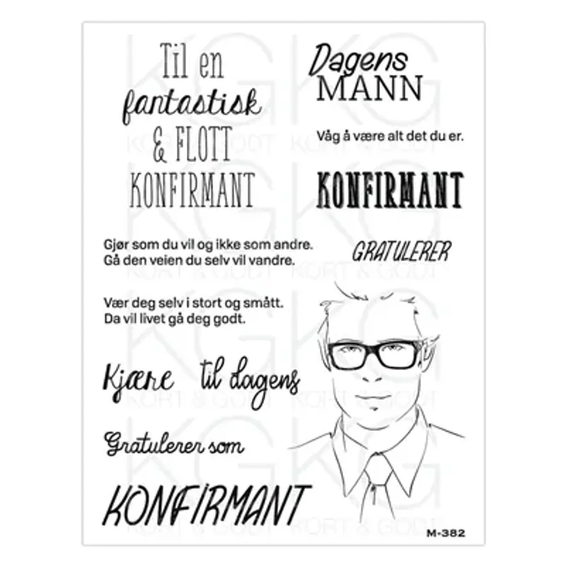 Dagens Mann clear stamp fra Kort og Godt M-382