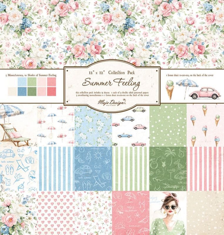 Maja Design Summer Feeling – 12×12 Blokk med møsnterark og monochrome ark