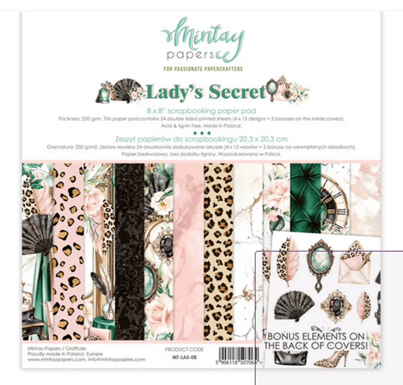 Mintay Papers - Lady's Secret - Paper Pad - 8 x 8