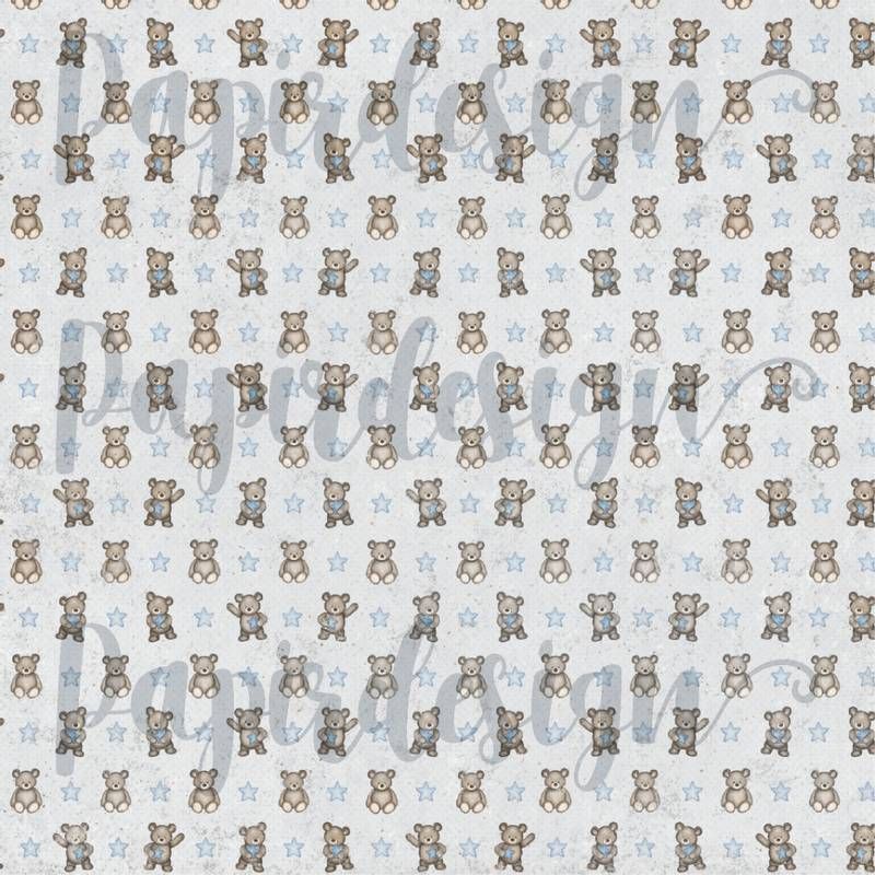 Papirdesign - Bamsekos - Blå