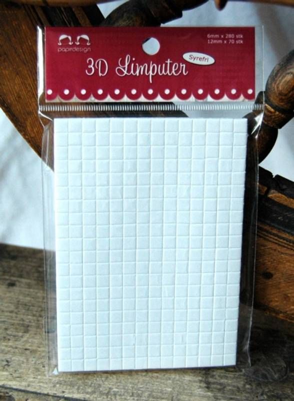 Papirdesign- 3D limpute 12 x 12 mm x 2mm tykke-  PD 01297 