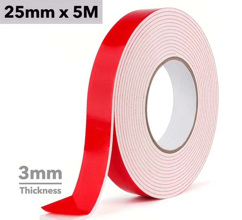 Rull med foam tape bred 25mm høyde 3mm-5m -nr 11