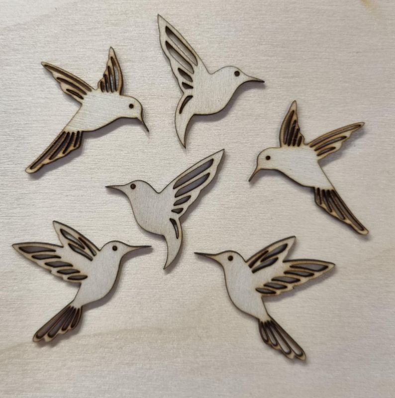 Fugler 6 stk - Scrappehusets egen trepynt - T187