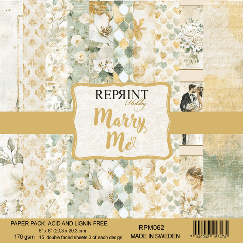Marry Me- Reprint- blokk- 8x8inch