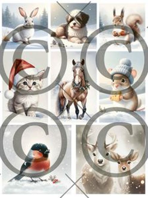 Hovedbilde Papirdesign -Juledyr Bildeark - PD1536