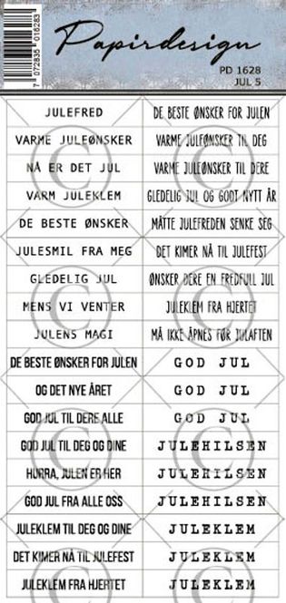 Hovedbilde Papirdesign - Klistremerker - Jul 5 - pd1628