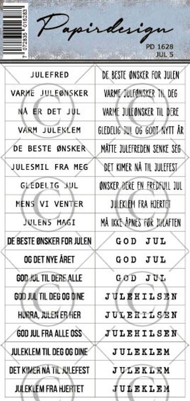 Papirdesign - Klistremerker - Jul 5 - pd1628