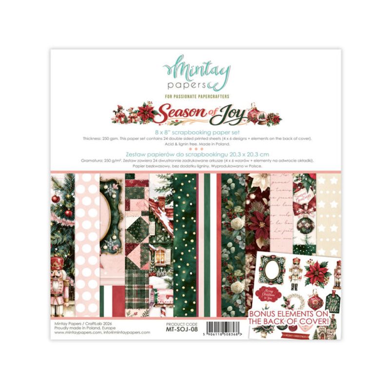 Mintay Season of Joy - blokk- 8×8 inch