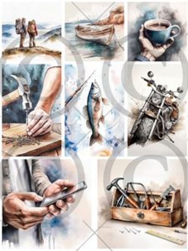 Motiv / bildeark - Hans fritid - Papirdesign - pd1457