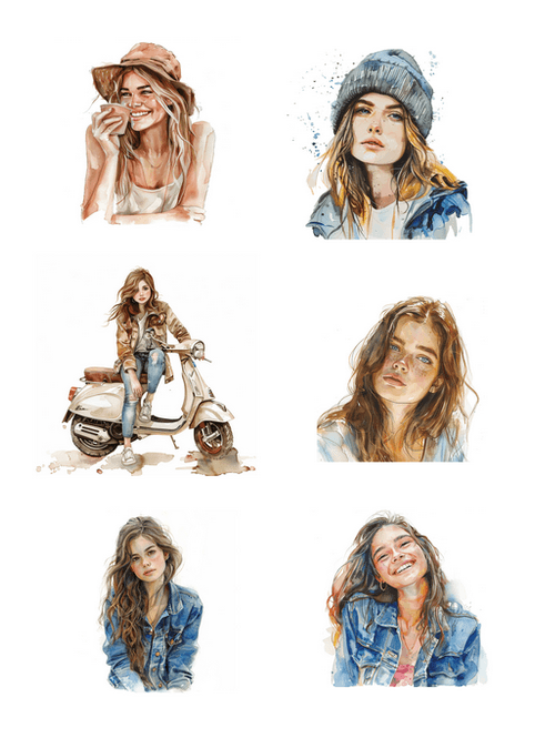 Hovedbilde Motiv/blideark -Cool Girl- Fra Reprint- KP0125