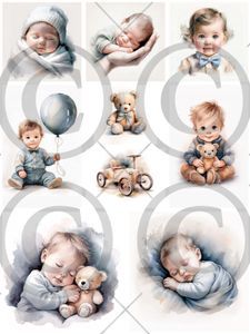 Hovedbilde Motiv / bildeark - Babygutt - Papirdesign - ...