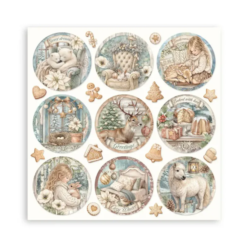 Stamperia - White Christmas - Singled sided - Paper Pad 22 pk - 12 x 12