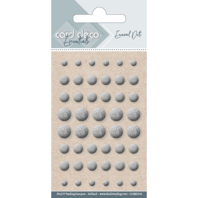 Hovedbilde Card Deco Dots Glitter sølv- nr18