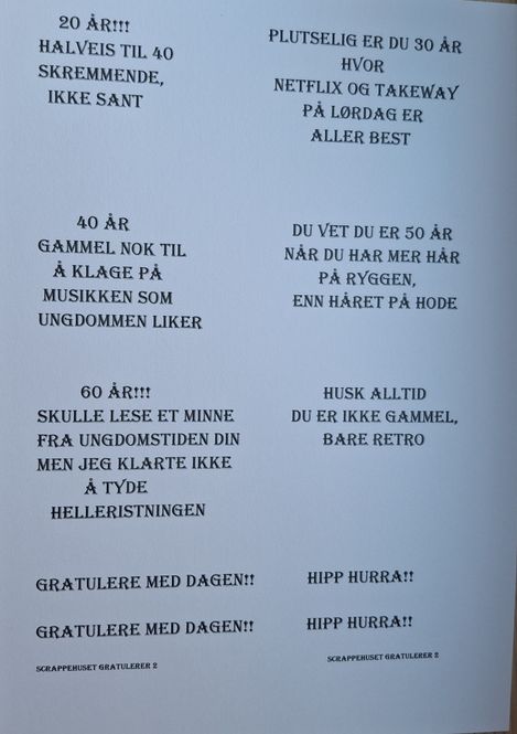 Hovedbilde Gratulerer 2- scrappehuset sine egene bilde/tesk ...