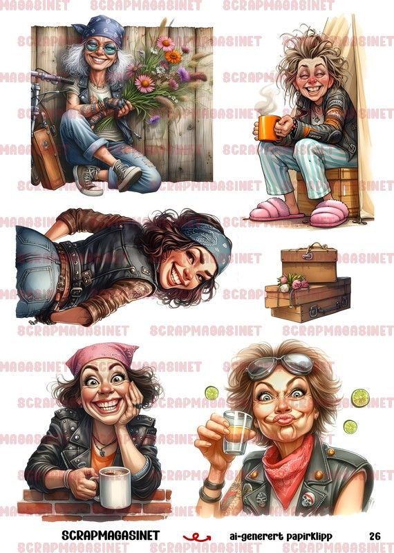 Scrapmagasinet-Papirklipp 26 - Bikerbabes