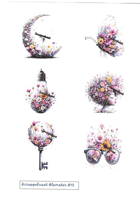 Hovedbilde  Bildeark- Scrappehuset- Blomster-B12