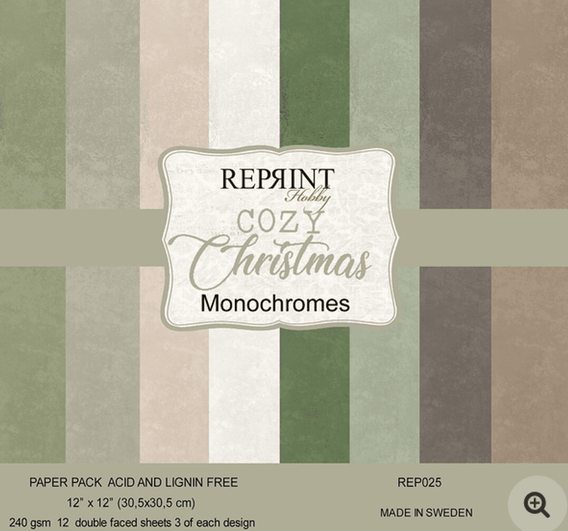 Reprint -blokk- Cozy Christmas Monochromes - 12x12