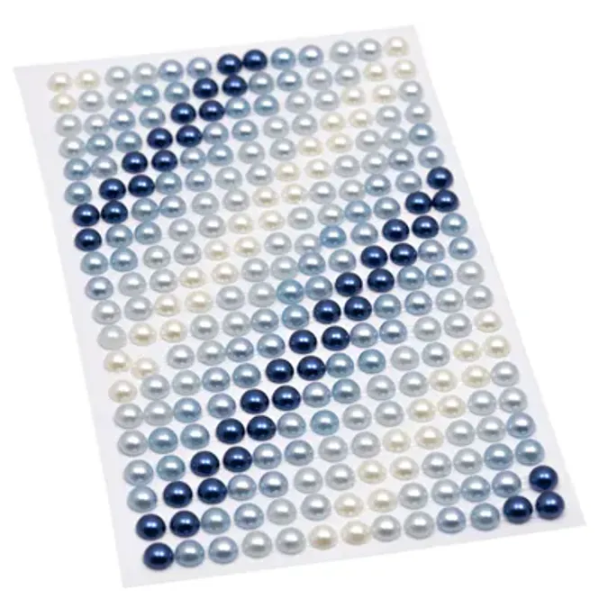 Hovedbilde Kort og Godt-Perler 6mm -Mørkblå/blå/lysblå/hvit ...