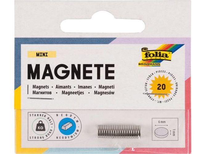 Hovedbilde Magneter Folia Ø6mmx1mm 20stk  Ekstra sterk