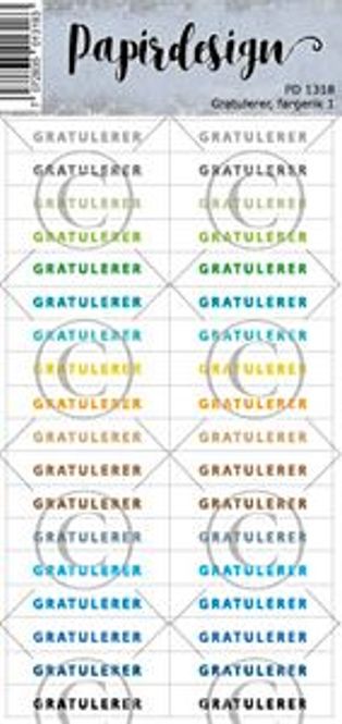 Hovedbilde Papirdesign- Klistremerke- Fargerik 1 -PD 1318