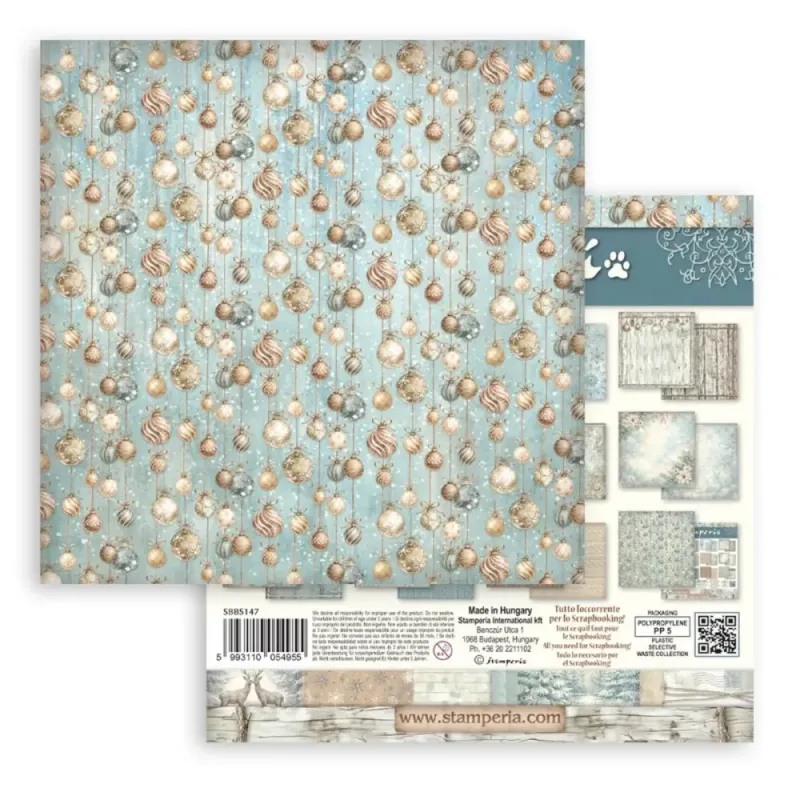 Stamperia - White Christmas - Background Selection Paper Pad - 8 x 8