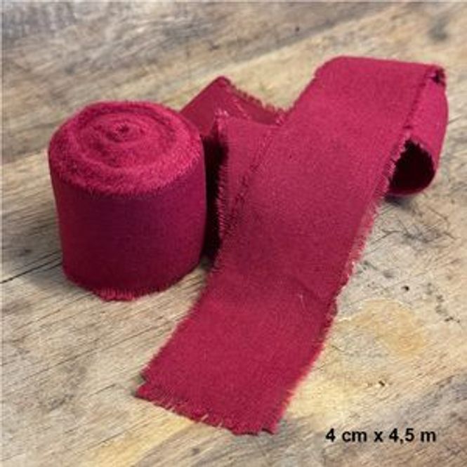 Hovedbilde Papirdesign- Bomullsbånd Rød- PD 1518