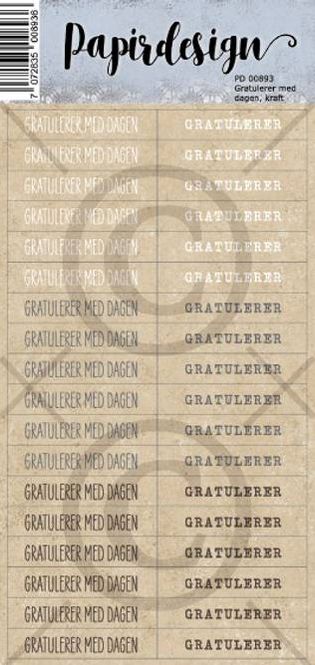 Hovedbilde Papirdesign-Klistremerke-Gratulere med dagen, ...