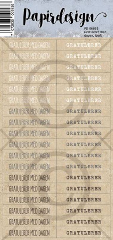 Papirdesign-Klistremerke-Gratulere med dagen, Kraft-PD00893