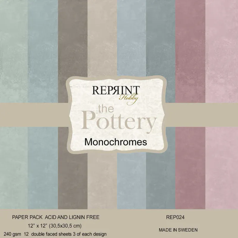 Reprint-Monochromes - The pottery- blokk- 12x12inch-fra Reprint 