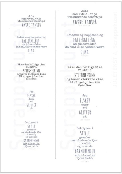 Hovedbilde Scrappehusets Egene Juletekster - Juletekst 4