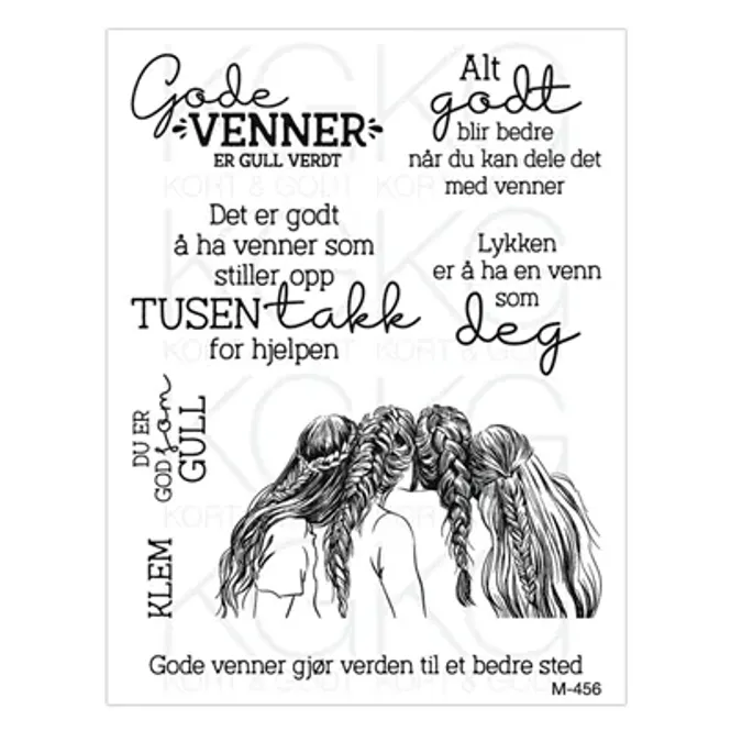 Hovedbilde Venner-Clear stamp fra Kort og godt- M456