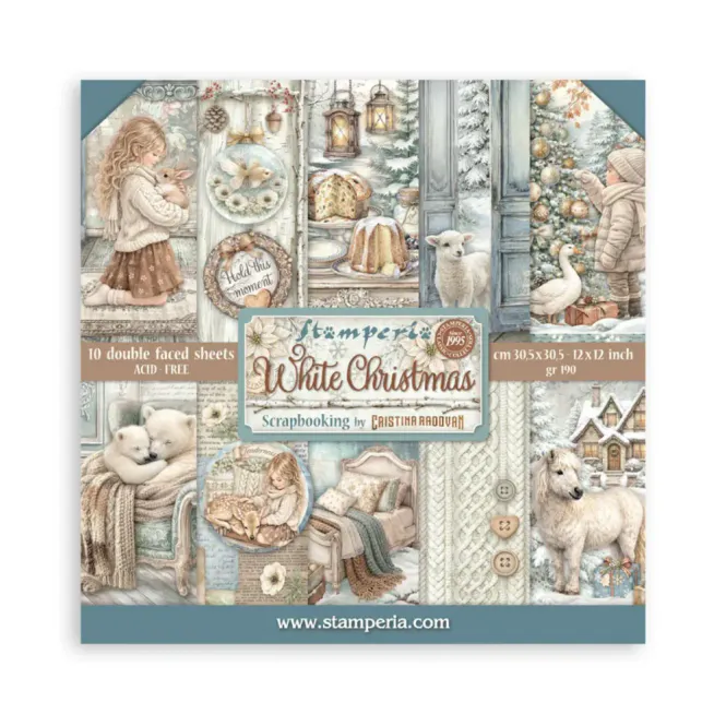 Hovedbilde Stamperia - White Christmas 12x12 Inch -Blokk 10 ...
