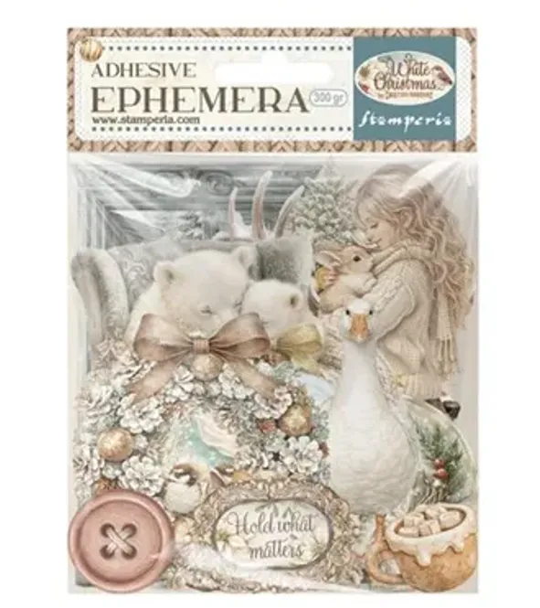Hovedbilde Stamperia - White Christmas Ephemera -Adehesiv