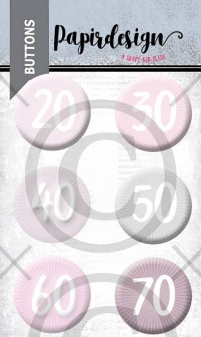 Hovedbilde Papirdesign-Buttons- Tall rosa-PD00937