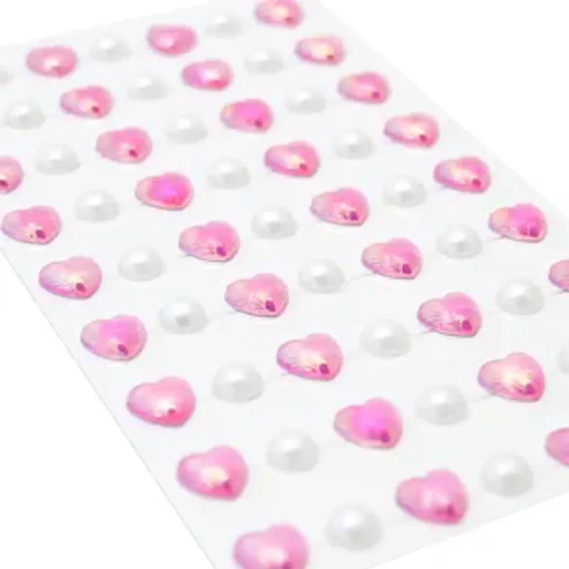 Kort og Godt -Perler/  Hjerte Rosa -Stickers- ST143