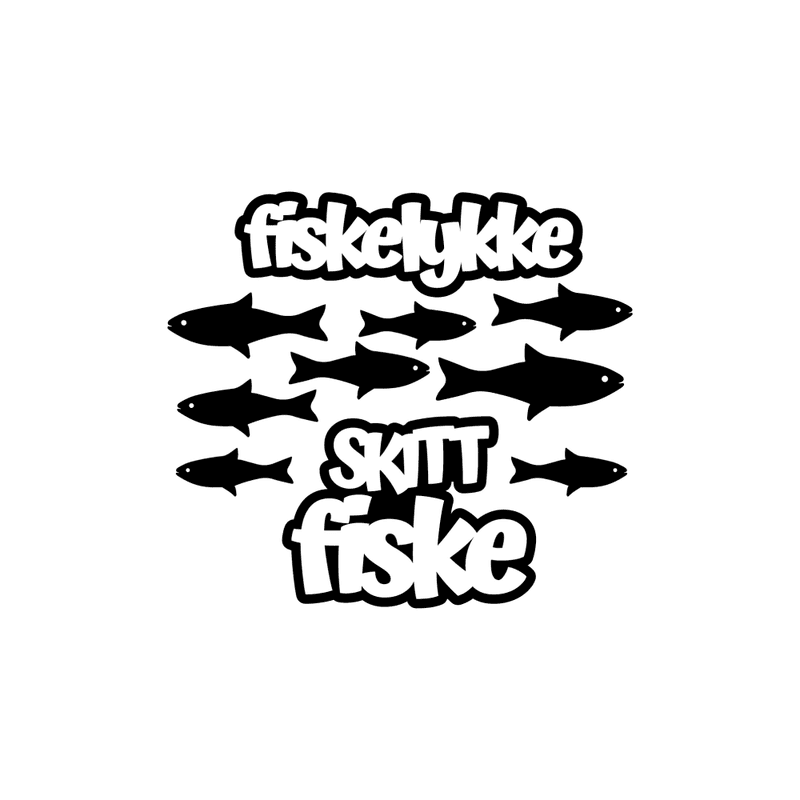 Fiskelykke, selvklebende laserkutt på plate 9x14cm