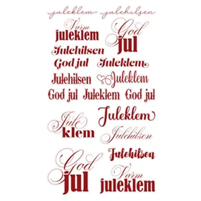 Hovedbilde Klistremerke Kort og Godt Hvit med rød juleklem ...