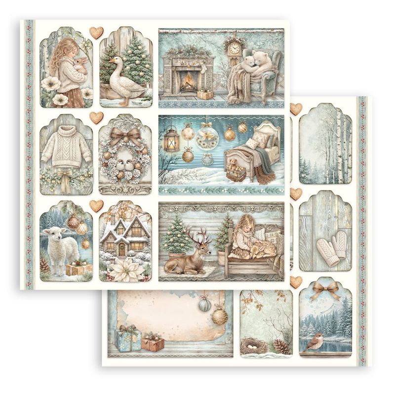 Stamperia- White Christmas – Bilde og Tag ark- SBB1159