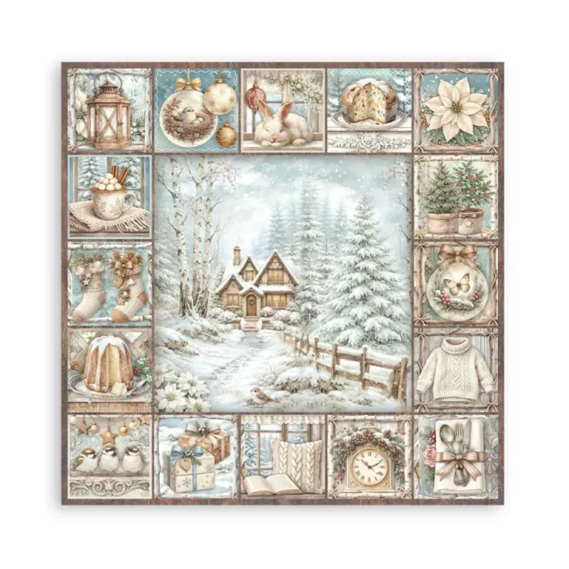 Stamperia - White Christmas - Singled sided - Paper Pad 22 pk - 12 x 12
