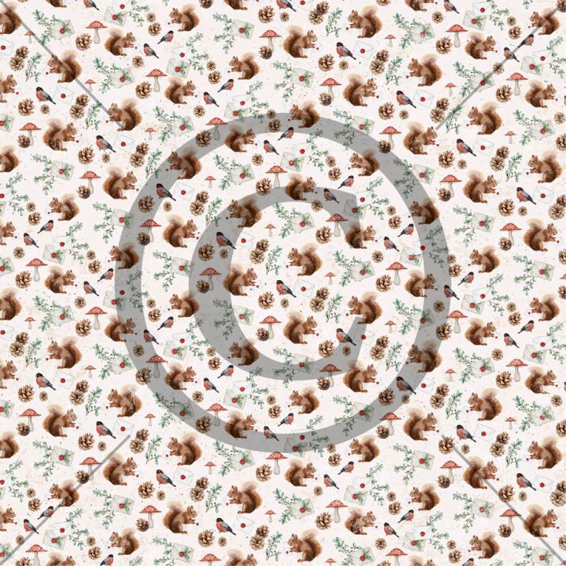 Papirdesign - Julestemning - Ekorn og dompap
