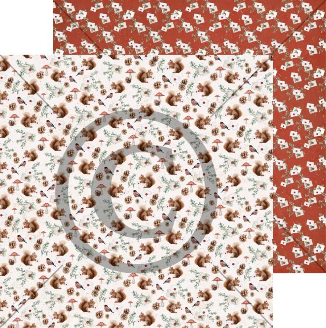 Hovedbilde Papirdesign - Julestemning - Ekorn og dompap