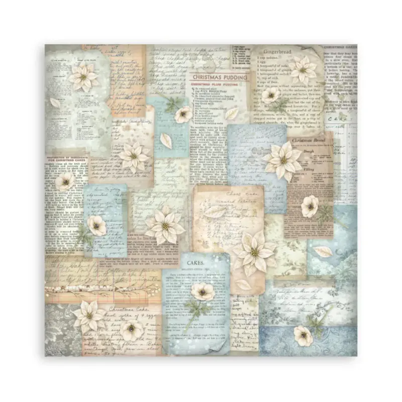 Stamperia - White Christmas - Singled sided - Paper Pad 8 x 8