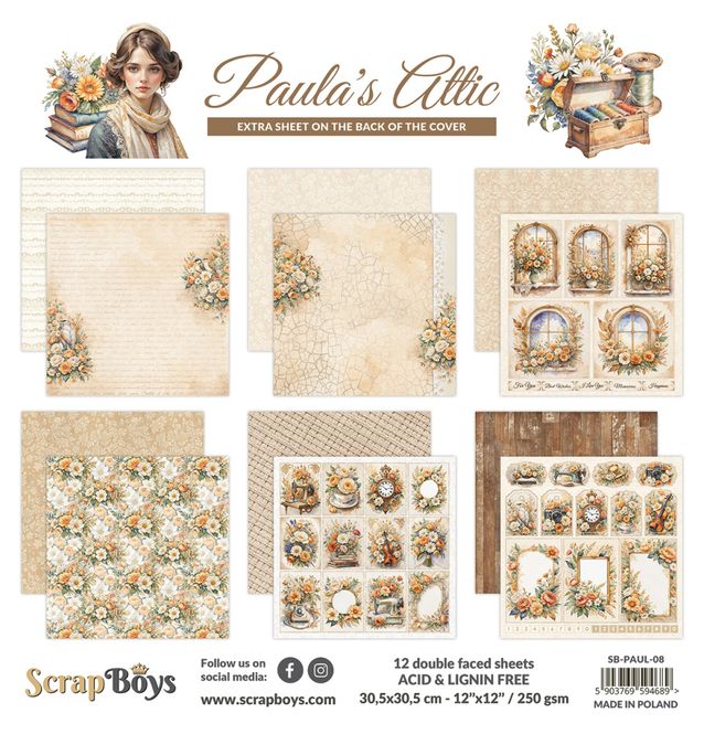 Hovedbilde Paula's attic - 12 x 12 blokk - fra Scrapboys